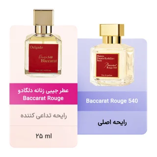 عطر جیبی زنانه دلگادو مدل Baccarat Rouge سفید حجم 25 میلی لیتر